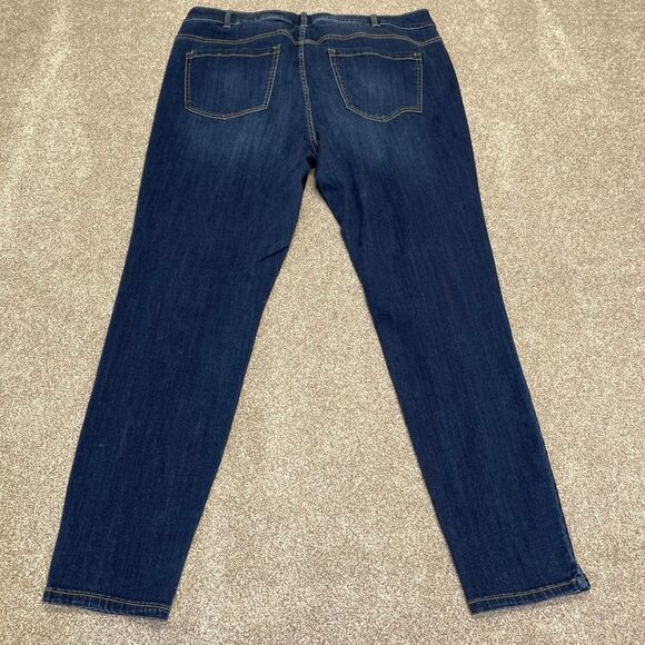 Lane Bryant womens super stretch skinny jeans sz 22 plus size mid rise dark wash - Picture 2 of 12